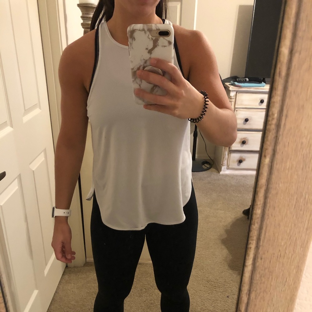 White workout tank